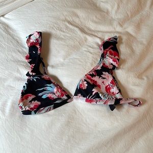 Ruffle floral bikini top